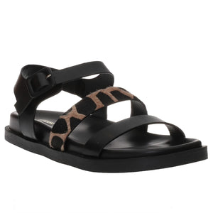 SD94130 ZAK Γυναικεία Σανδάλια Flatforms Μαύρα