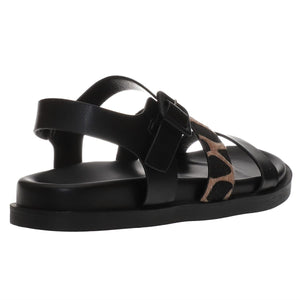SD94130 ZAK Γυναικεία Σανδάλια Flatforms Μαύρα