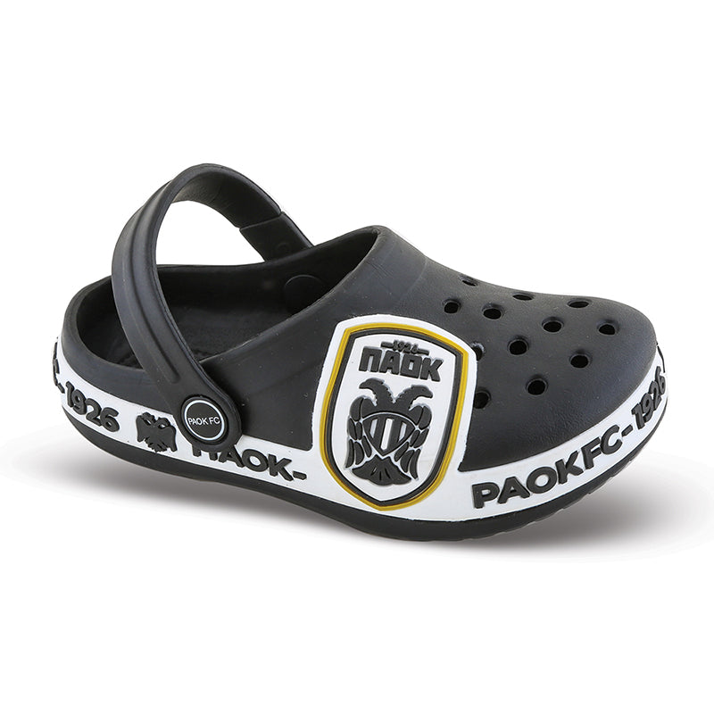 SD09004 Cubanitas Παιδικά Crocs Θαλάσσης ΠΑΟΚ, Μαύρα (No30-35)