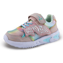 Load image into Gallery viewer, SD29118 ΖΑΚ Παιδικά Αθλητικά Sneakers με Σκρατς &amp; Φωτάκια, Μωβ Πεταλούδα