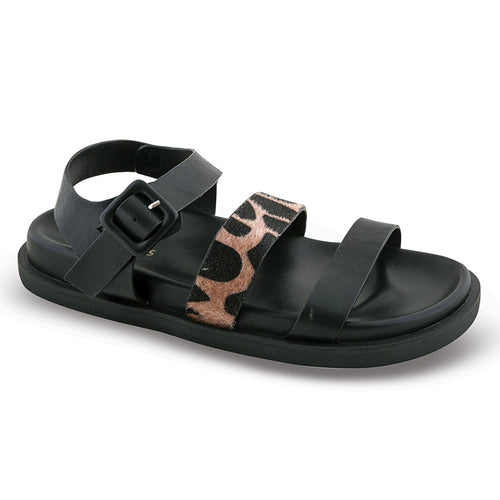 SD94130 ZAK Γυναικεία Σανδάλια Flatforms Μαύρα