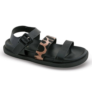 SD94130 ZAK Γυναικεία Σανδάλια Flatforms Μαύρα