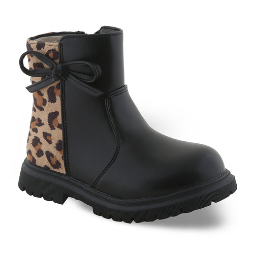 SD12272 ZAK Παιδικά Μποτάκια για Κορίτσια Μαύρα Λεοπάρ