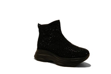 Load image into Gallery viewer, makshoes - Νεανικό Μποτάκι με Στρας - Μαύρο - MakShoes